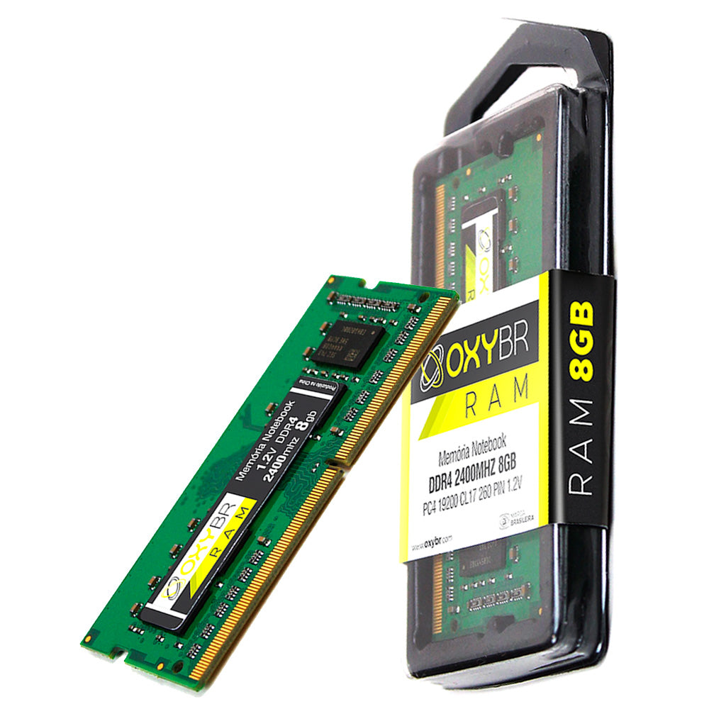 Memória Ram Notebook, 8GB, 2400MHz, 1.2V, DDR4, CL17, OxyBR, OXY24S17S8/8